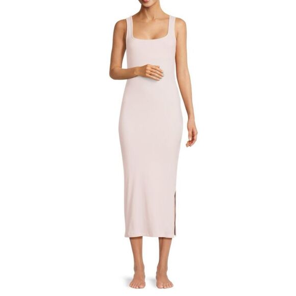 SKIN Isha Pima Cotton Blend Midi Sheath Dress in Pink NWT Size 3/Large - Picture 2 of 11